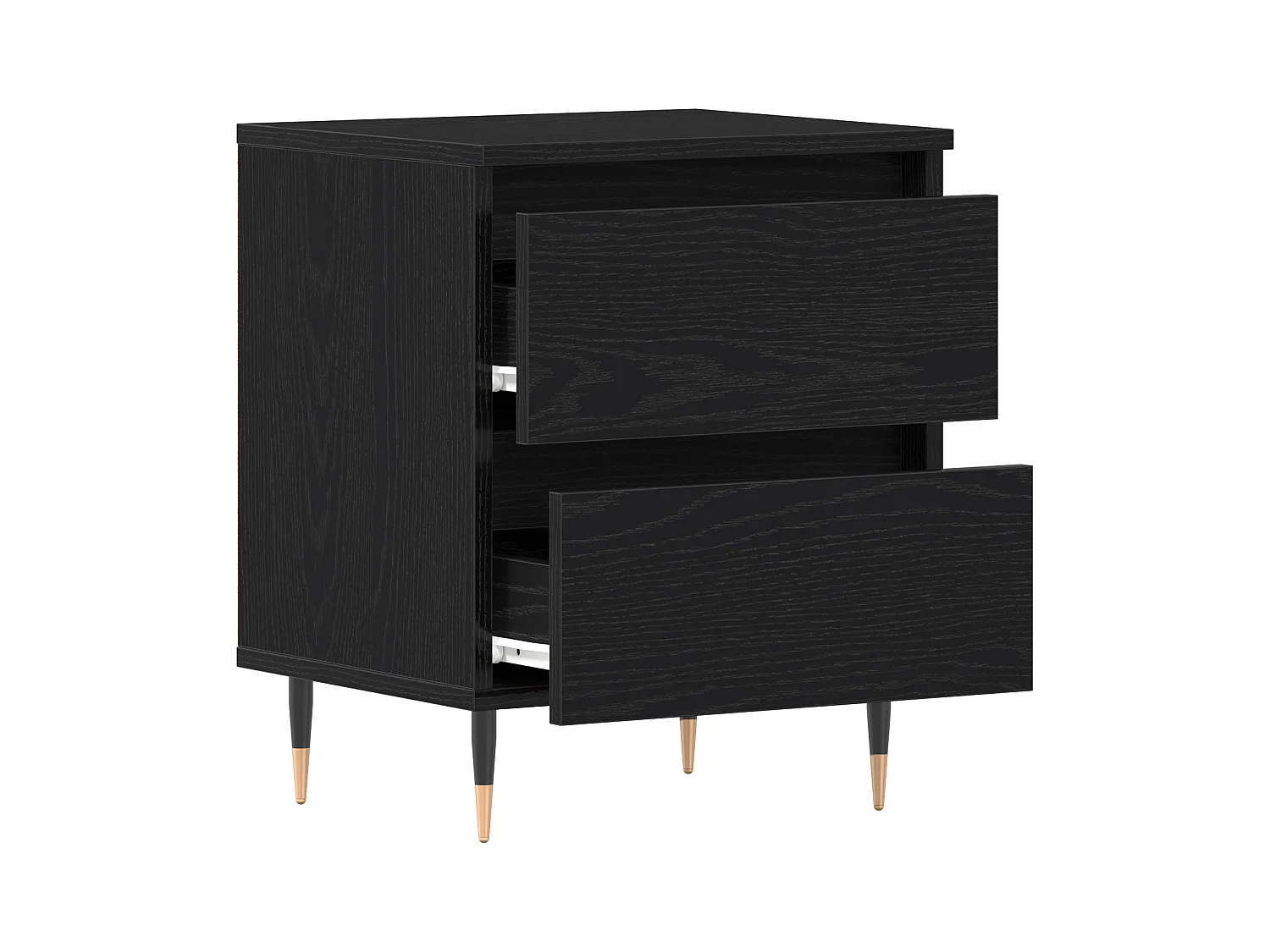 Comodino in rovere nero 40x35x50 cm in legno ingegnerizzato