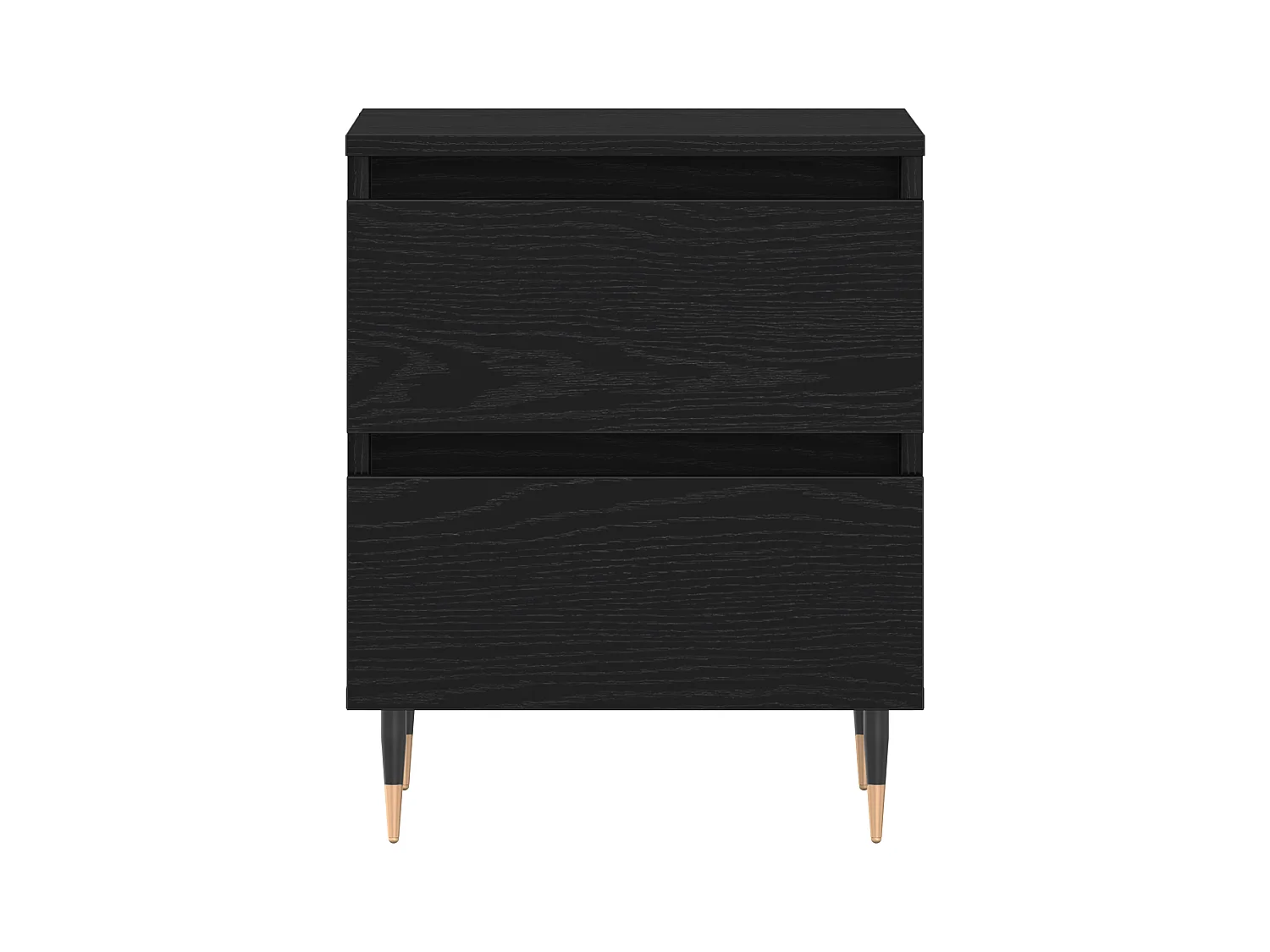 Comodino in rovere nero 40x35x50 cm in legno ingegnerizzato