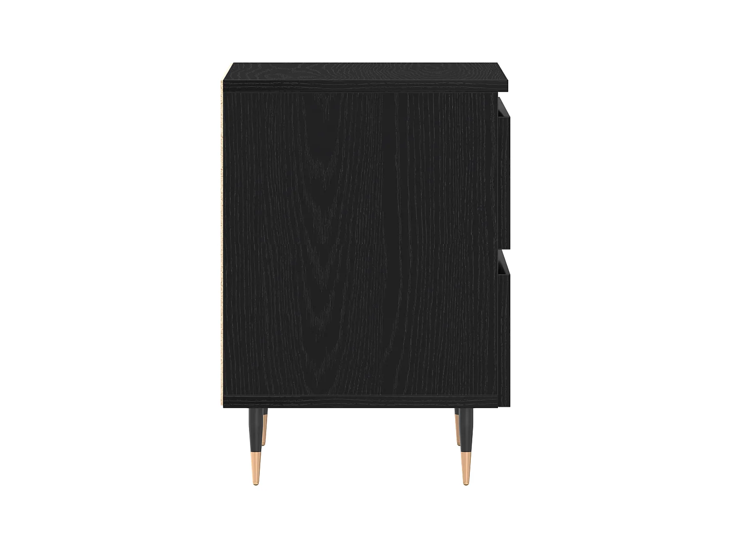 Comodino in rovere nero 40x35x50 cm in legno ingegnerizzato