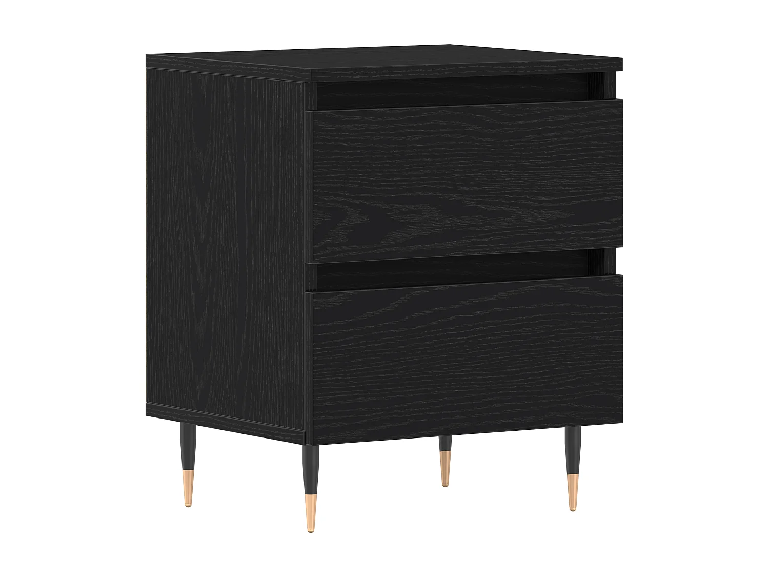 Table de chevet en chêne noir 40x35x50 cm en bois d'ingénierie