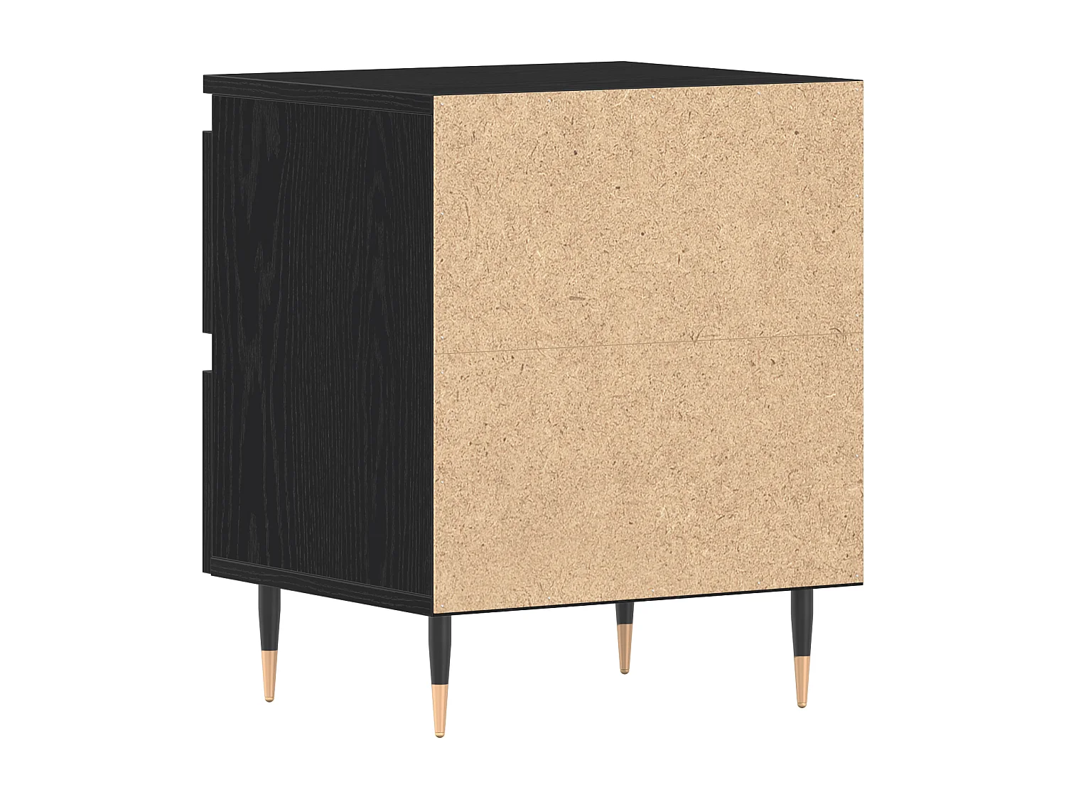 Table de chevet en chêne noir 40x35x50 cm en bois d'ingénierie