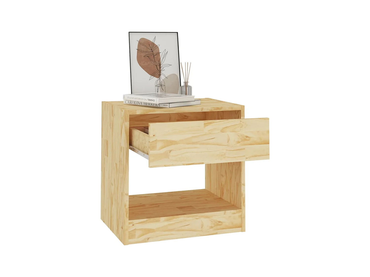 Comodini 2 pz 40x31x40 cm in legno massello di pino