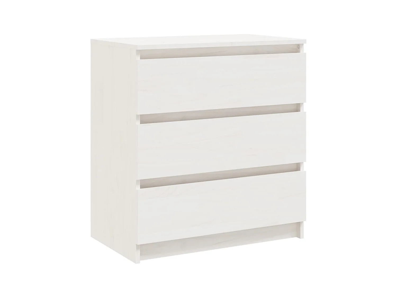Comodino Bianco 60x36x64 cm Legno massello di pino