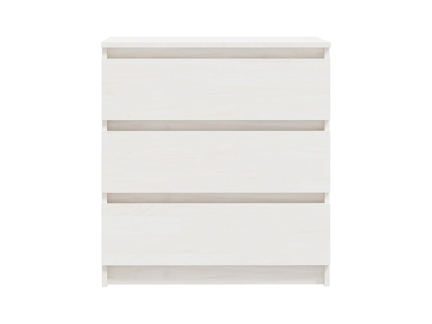 Comodino Bianco 60x36x64 cm Legno massello di pino