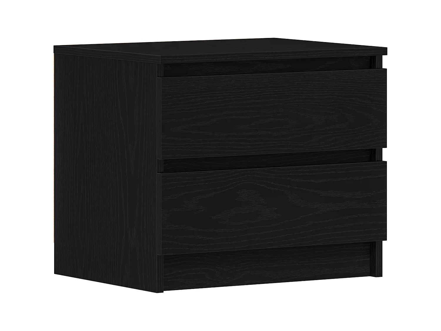 Comodino in rovere nero 50x40x43,5 cm in legno ingegnerizzato