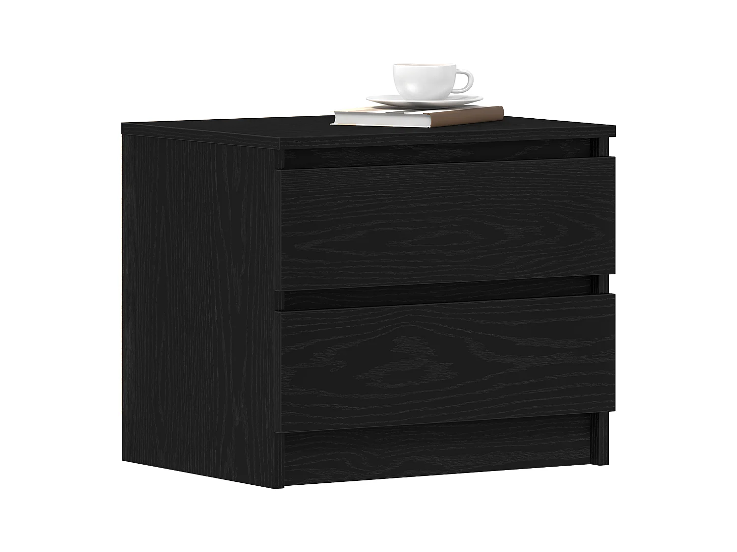 Comodino in rovere nero 50x40x43,5 cm in legno ingegnerizzato