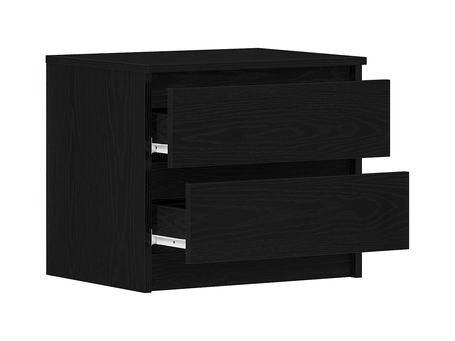 Comodino in rovere nero 50x40x43,5 cm in legno ingegnerizzato