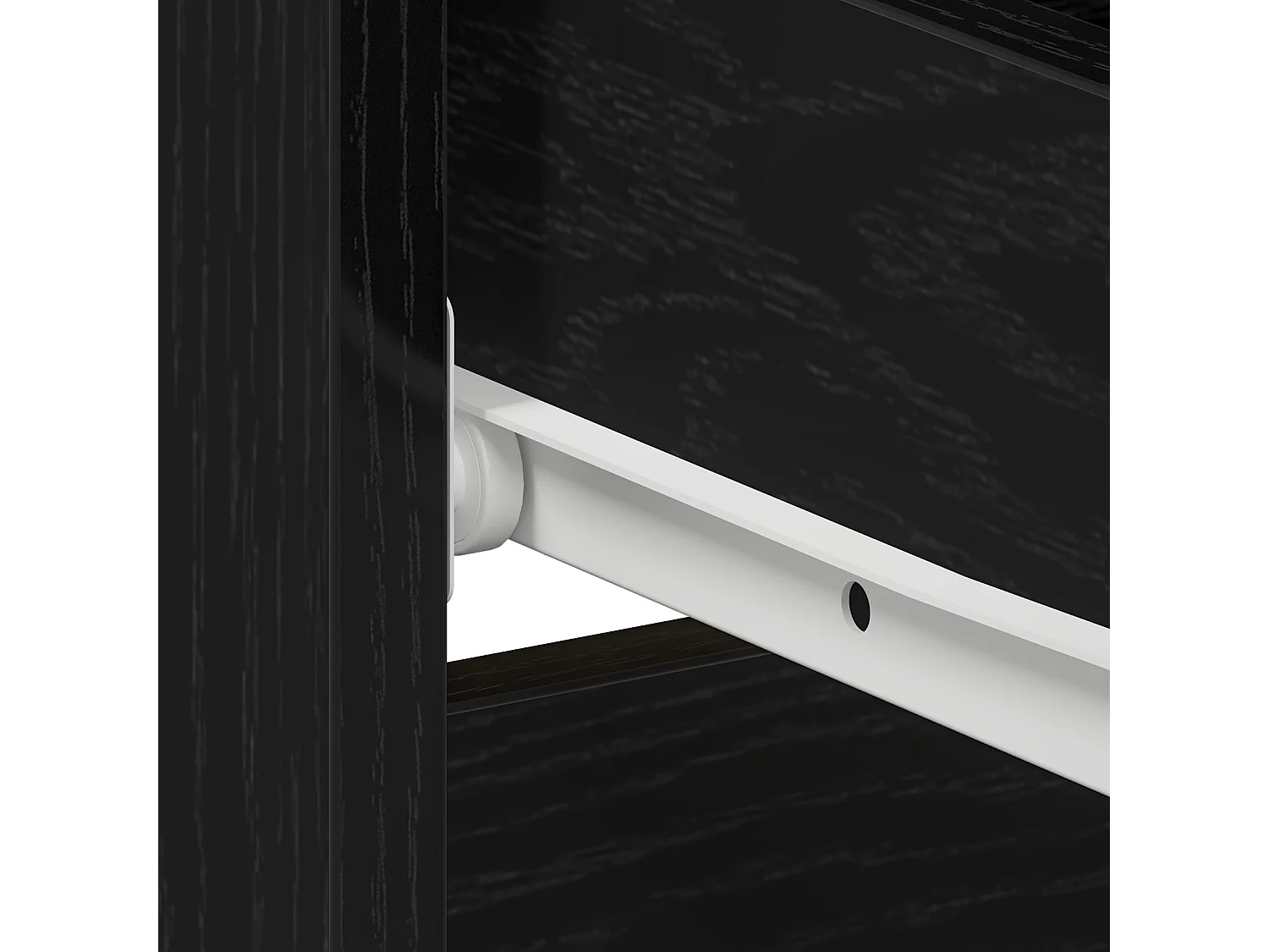 Comodino in rovere nero 50x40x43,5 cm in legno ingegnerizzato