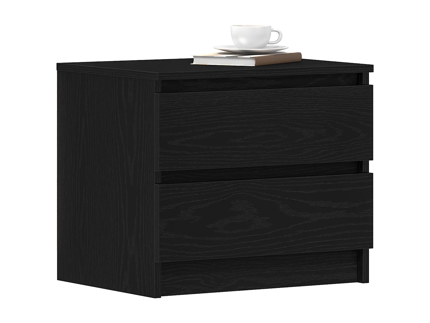 Table de chevet en chêne noir 50x40x43,5 cm en bois d'ingénierie