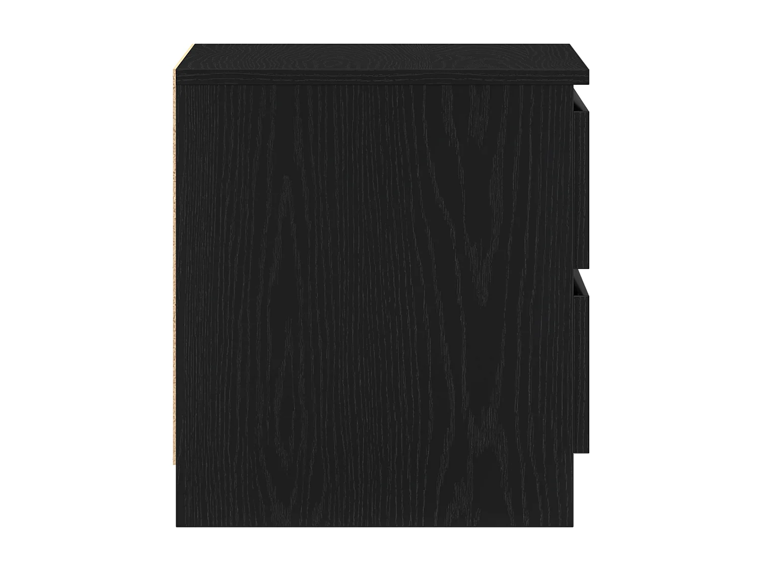 Nachtkastje van zwart eikenhout 50x40x43,5 cm, gemaakt van bewerkt hout