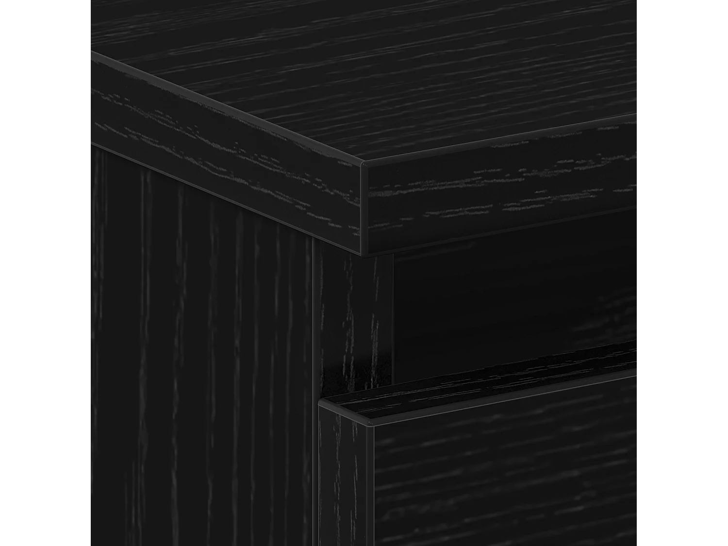 Nachtkastje van zwart eikenhout 50x40x43,5 cm, gemaakt van bewerkt hout