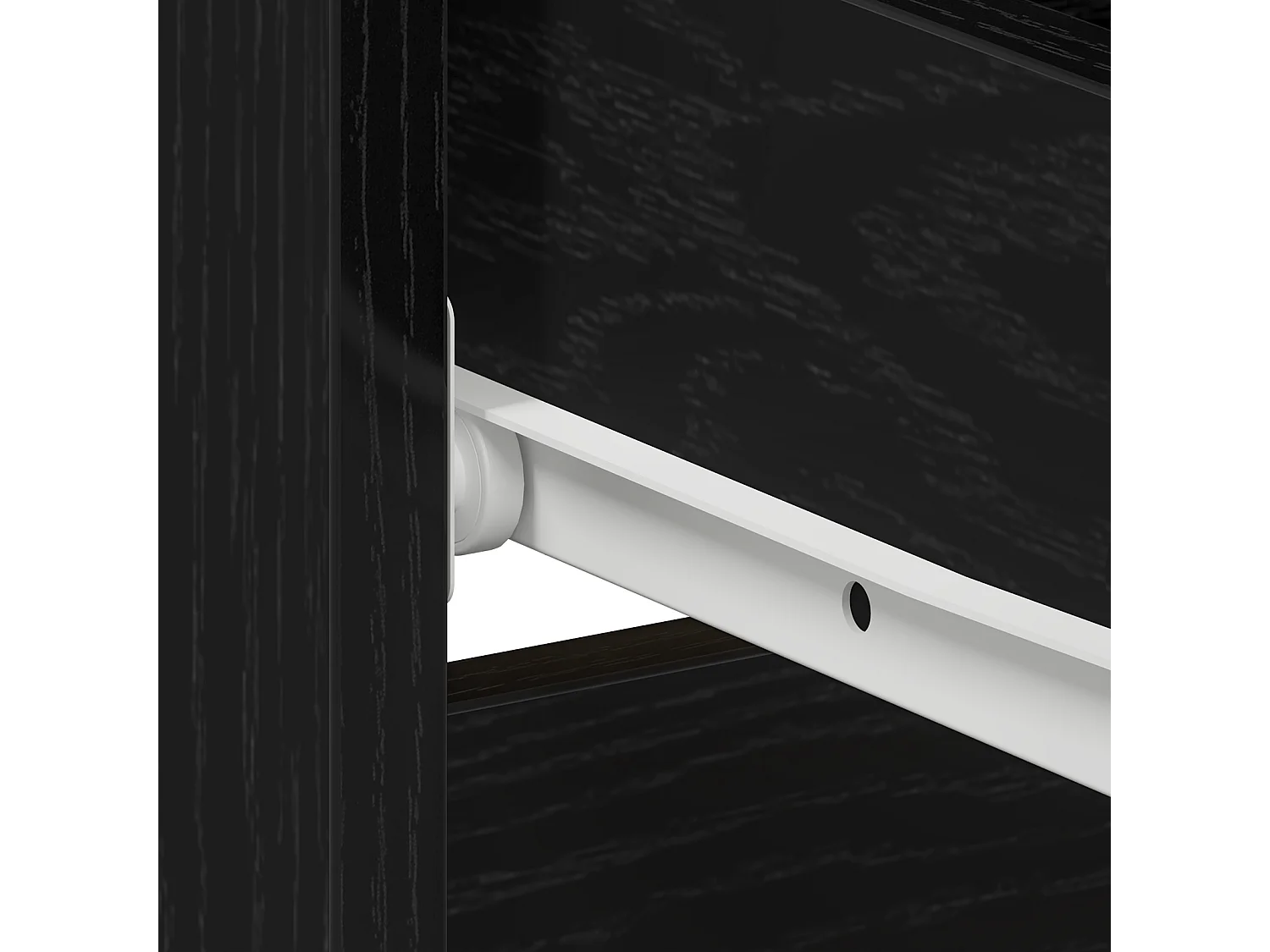 Nachtkastje van zwart eikenhout 50x40x43,5 cm, gemaakt van bewerkt hout