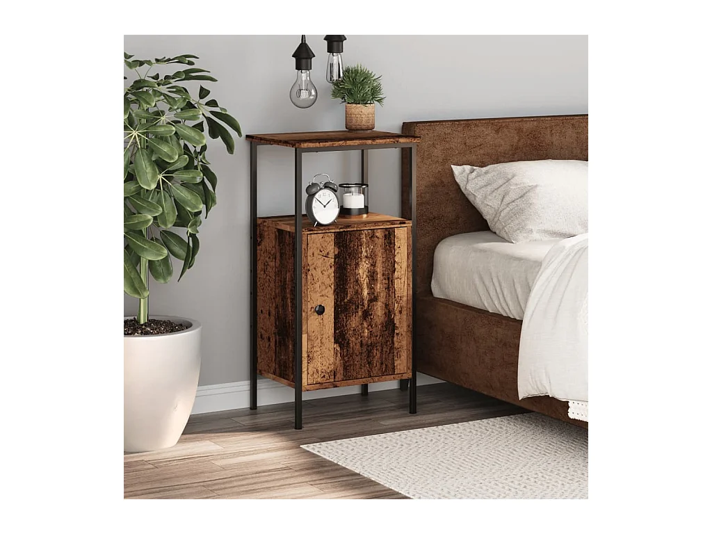 Table de chevet vieux bois 41x31x80 cm bois d’ingénierie