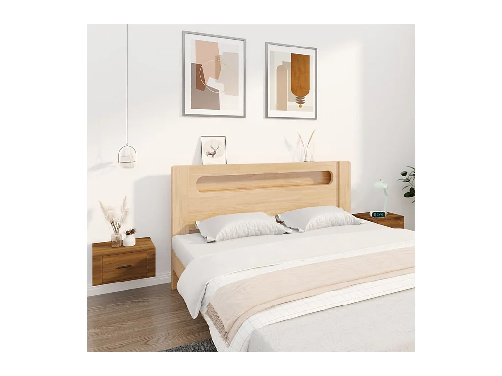 Wandnachtkastjes 2 stuks Bruin eiken 50x36x25 cm