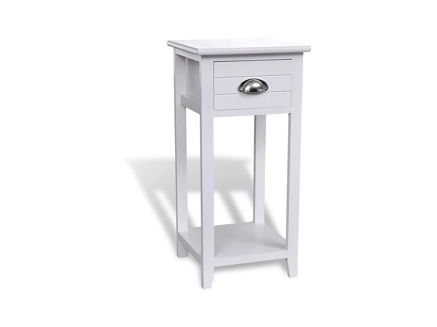 Table de chevet avec 1 tiroir Blanc