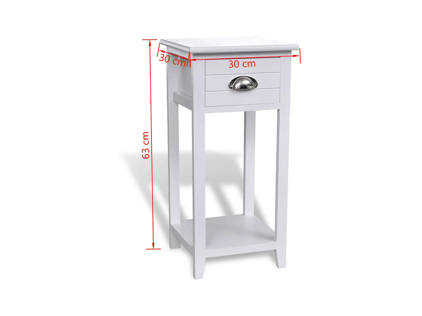 Table de chevet avec 1 tiroir Blanc