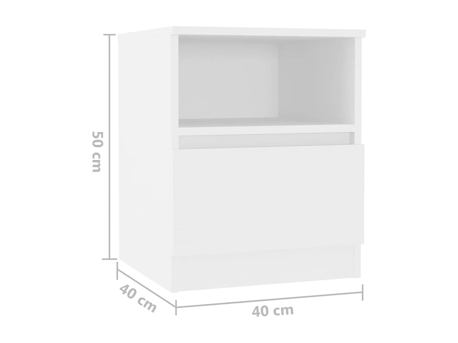 Comodini 2 pz Bianco 40x40x50 cm Truciolato