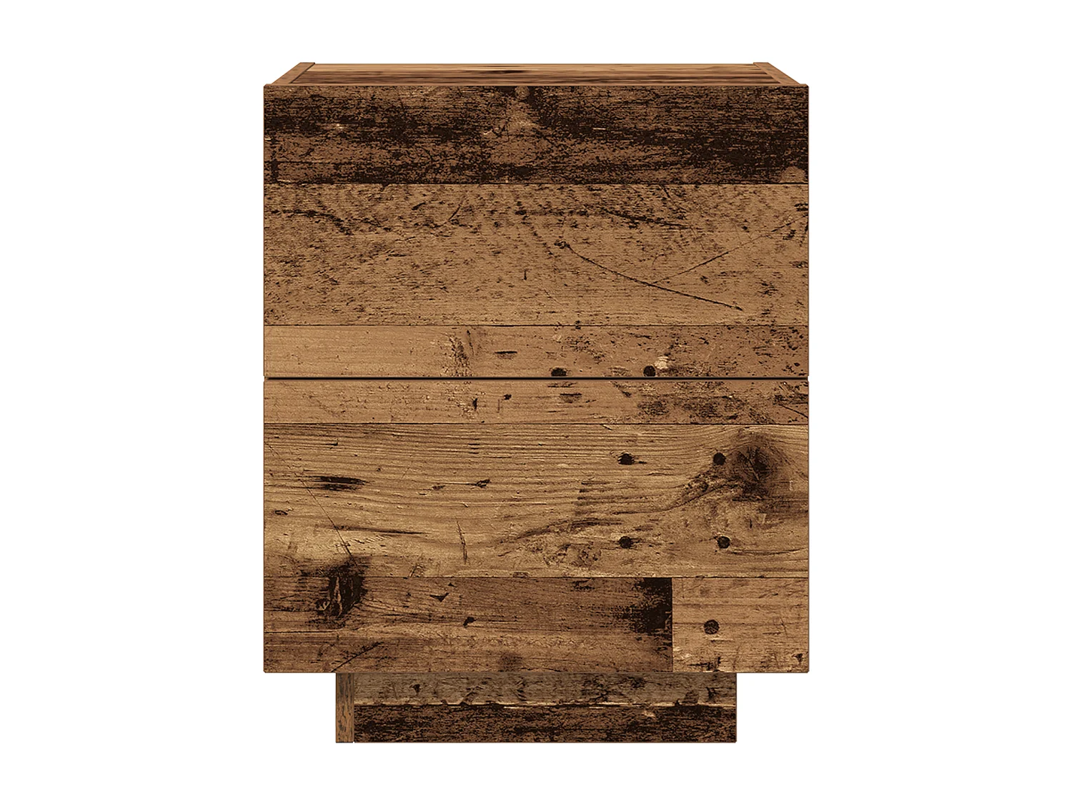 Table de chevet avec lumières LED en vieux bois 45x40x55 cm