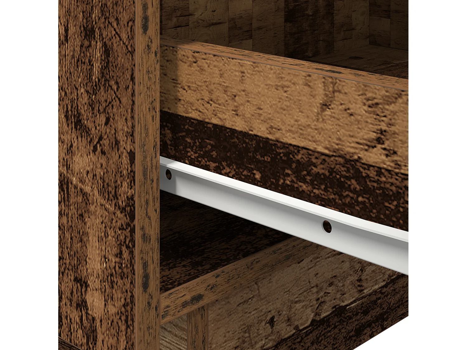 Table de chevet avec lumières LED en vieux bois 45x40x55 cm