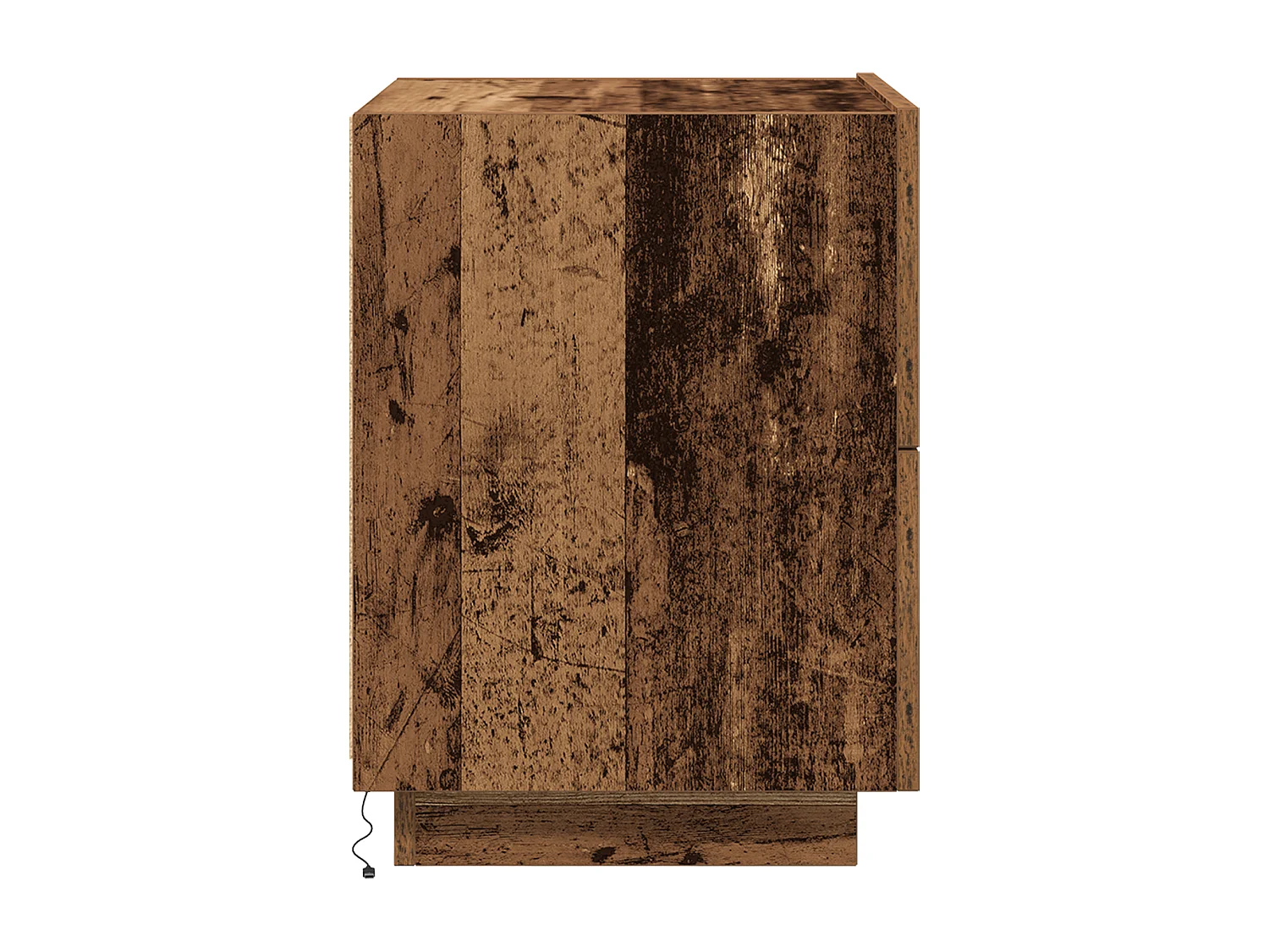 Table de chevet avec lumières LED en vieux bois 45x40x55 cm