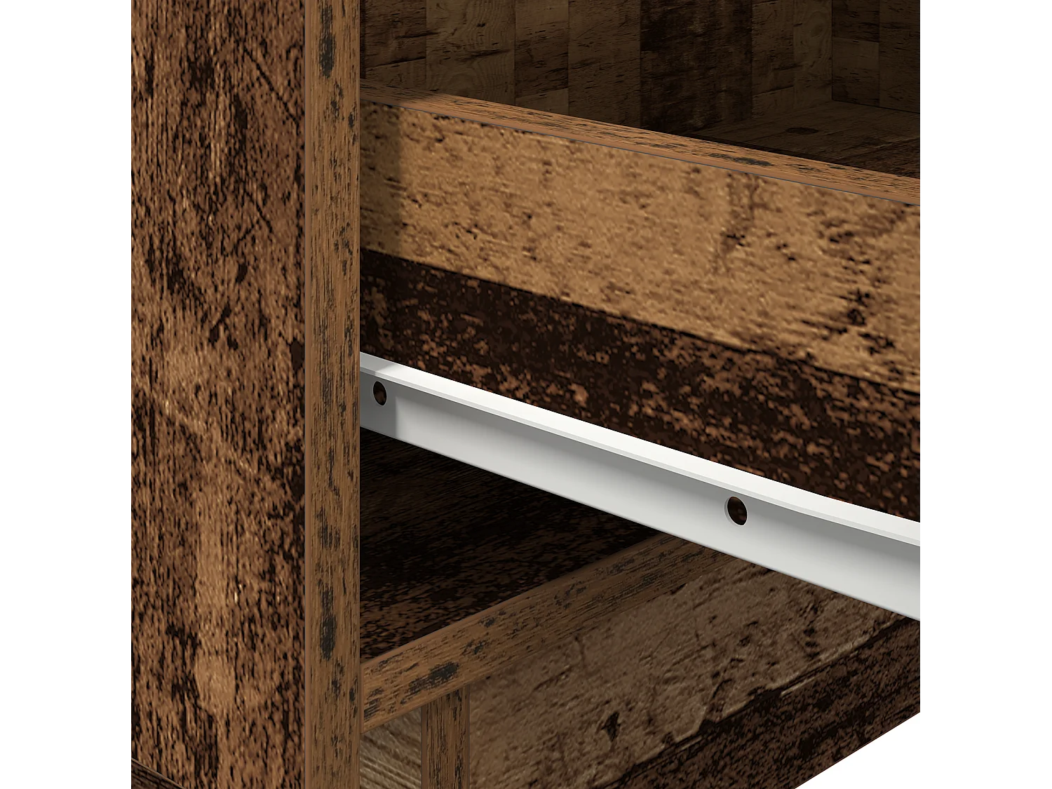 Table de chevet avec lumières LED en vieux bois 45x40x55 cm