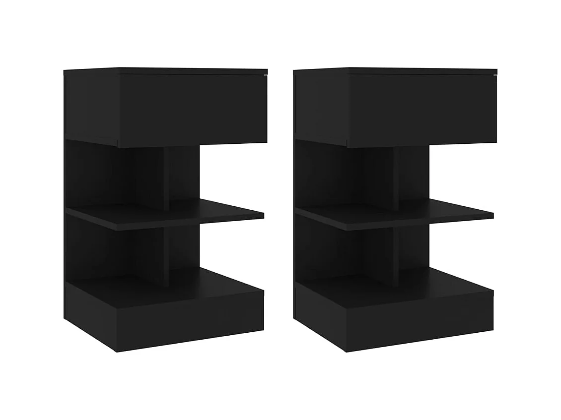 Nachtkastjes 2 stuks Zwart 40x35x65 cm