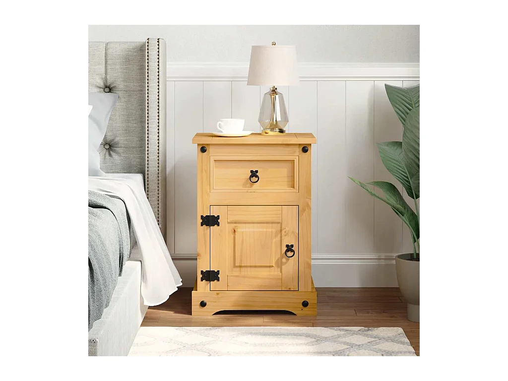 Comodino  range pino messicano 53x39x66 cm