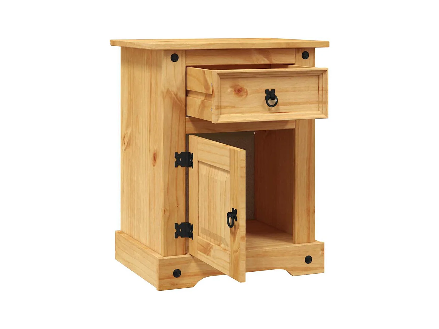 Comodino  range pino messicano 53x39x66 cm