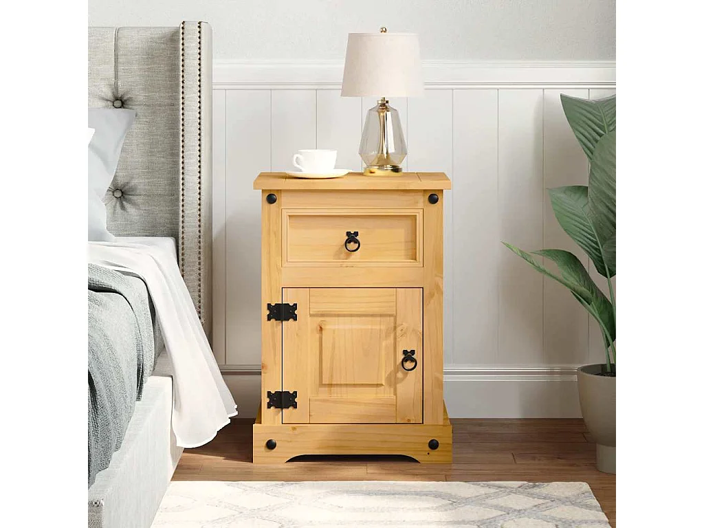 Comodino  range pino messicano 53x39x66 cm