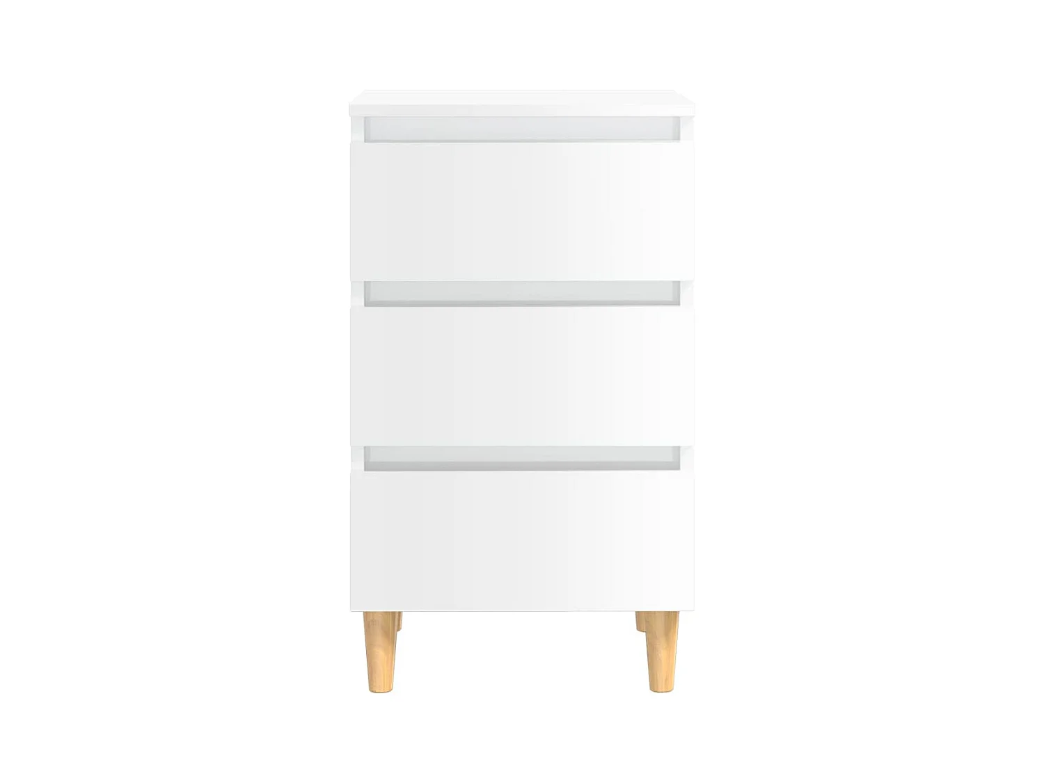Nachtkastje met glanzend witte houten poten 40x35x69 cm