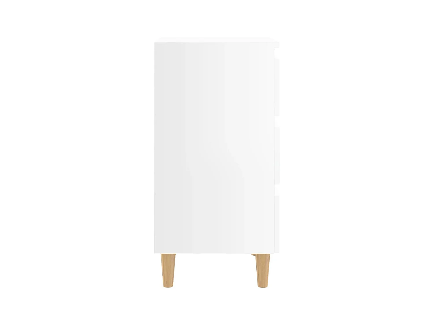 Nachtkastje met glanzend witte houten poten 40x35x69 cm