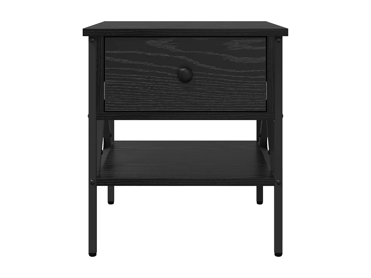 Nachtkastje Zwarte eik 40x42x45 cm Bewerkt hout