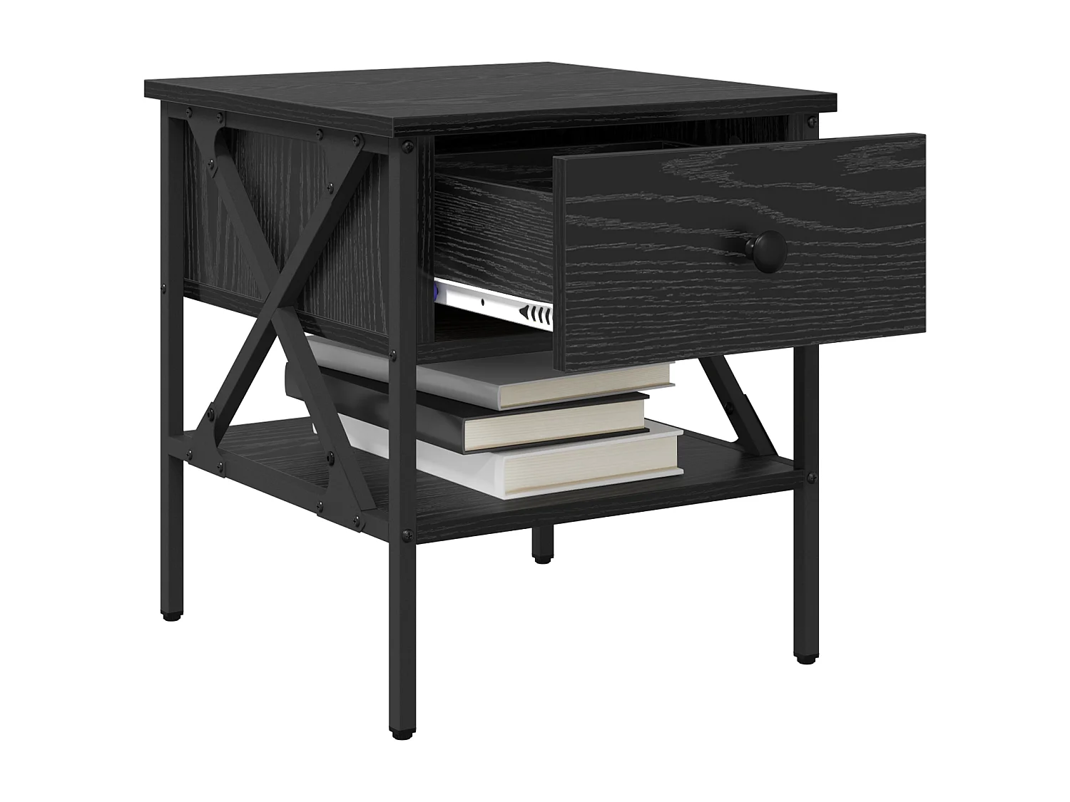 Table de chevet Chêne noir 40x42x45 cm Bois d'ingénierie