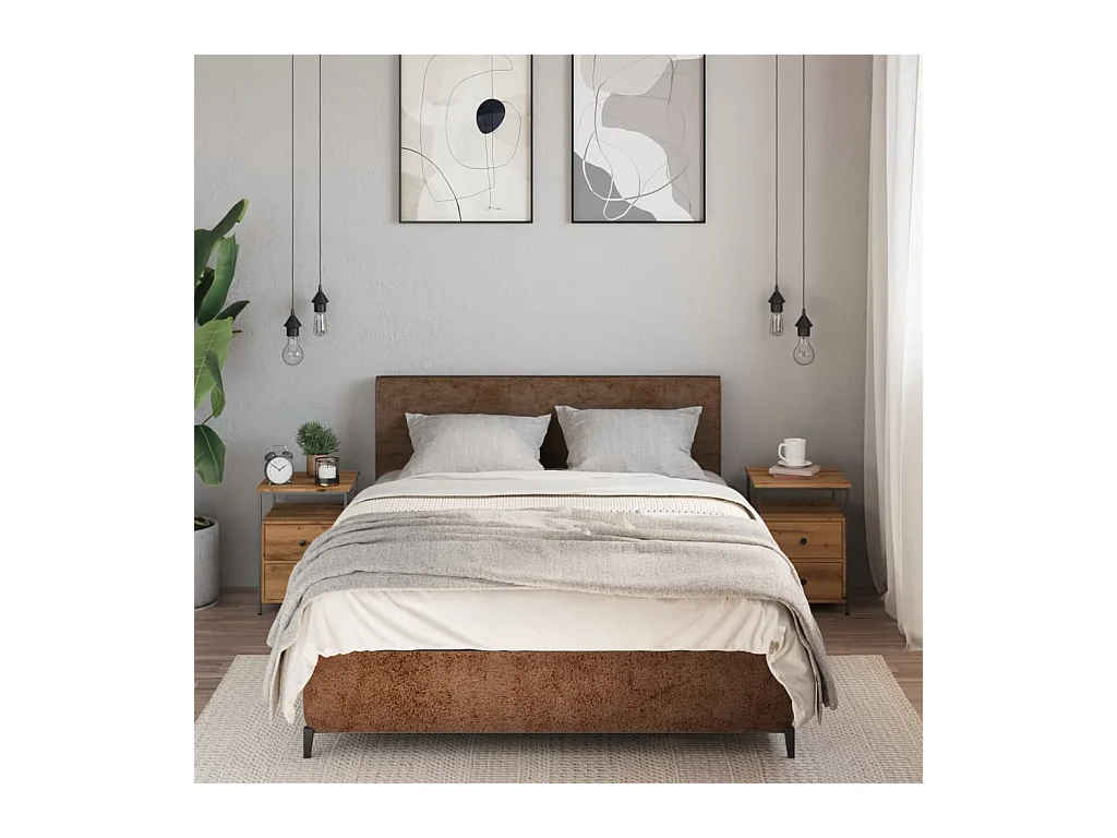 Tables de chevet 2 pcs chêne artisanal bois d'ingénierie