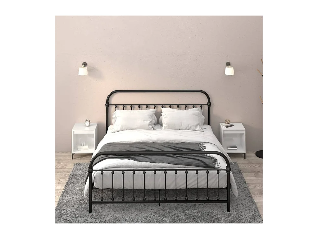 Tables de chevet 2 pcs Blanc brillant 40x35x50 cm