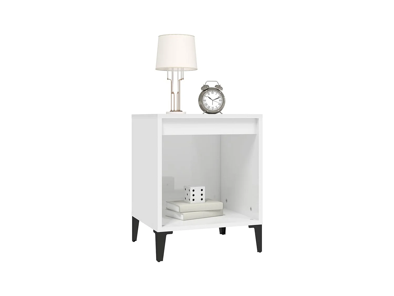 Tables de chevet 2 pcs Blanc brillant 40x35x50 cm