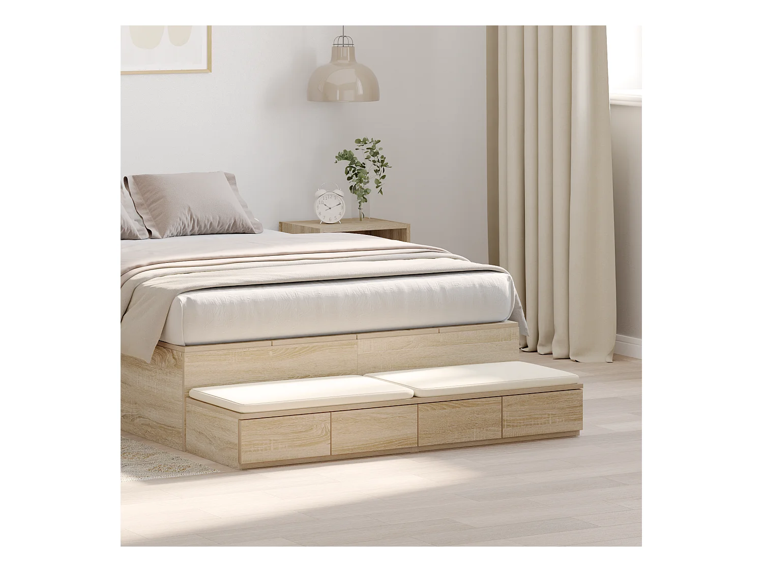 Tiroirs de lit Chêne Sonoma 120x36,5x16,5 cm Bois d'ingénierie