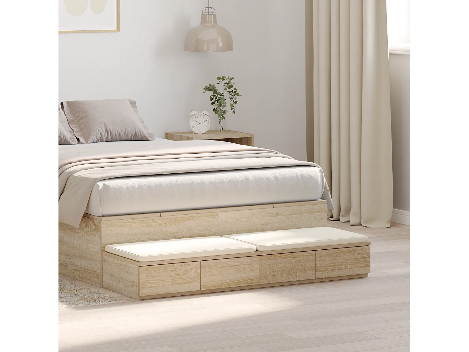 Tiroirs de lit Chêne Sonoma 120x36,5x16,5 cm Bois d'ingénierie