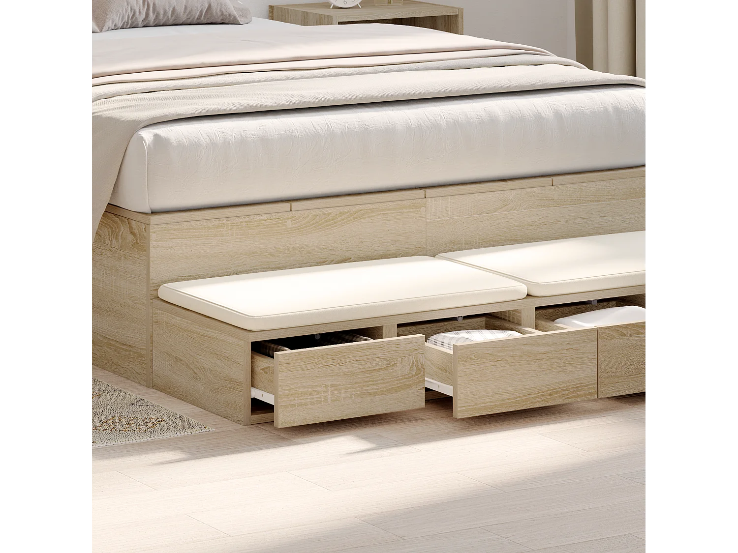 Cassettiera per letto Sonoma Oak 120x36,5x16,5 cm Legno ingegnerizzato