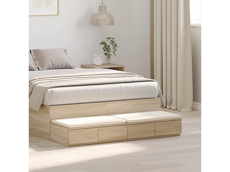 Cassettiera per letto Sonoma Oak 120x36,5x16,5 cm Legno ingegnerizzato