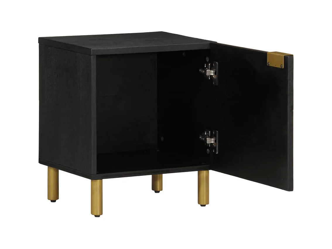 Tables de chevet 2 pcs noir 40x33x46 cm bois de manguier solide