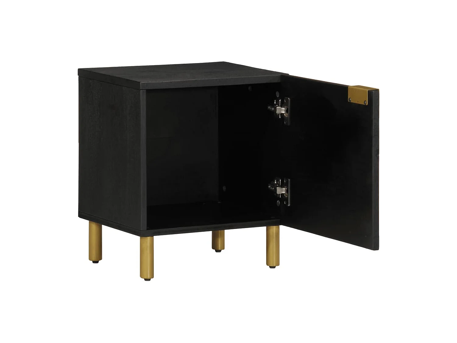 Tables de chevet 2 pcs noir 40x33x46 cm bois de manguier solide