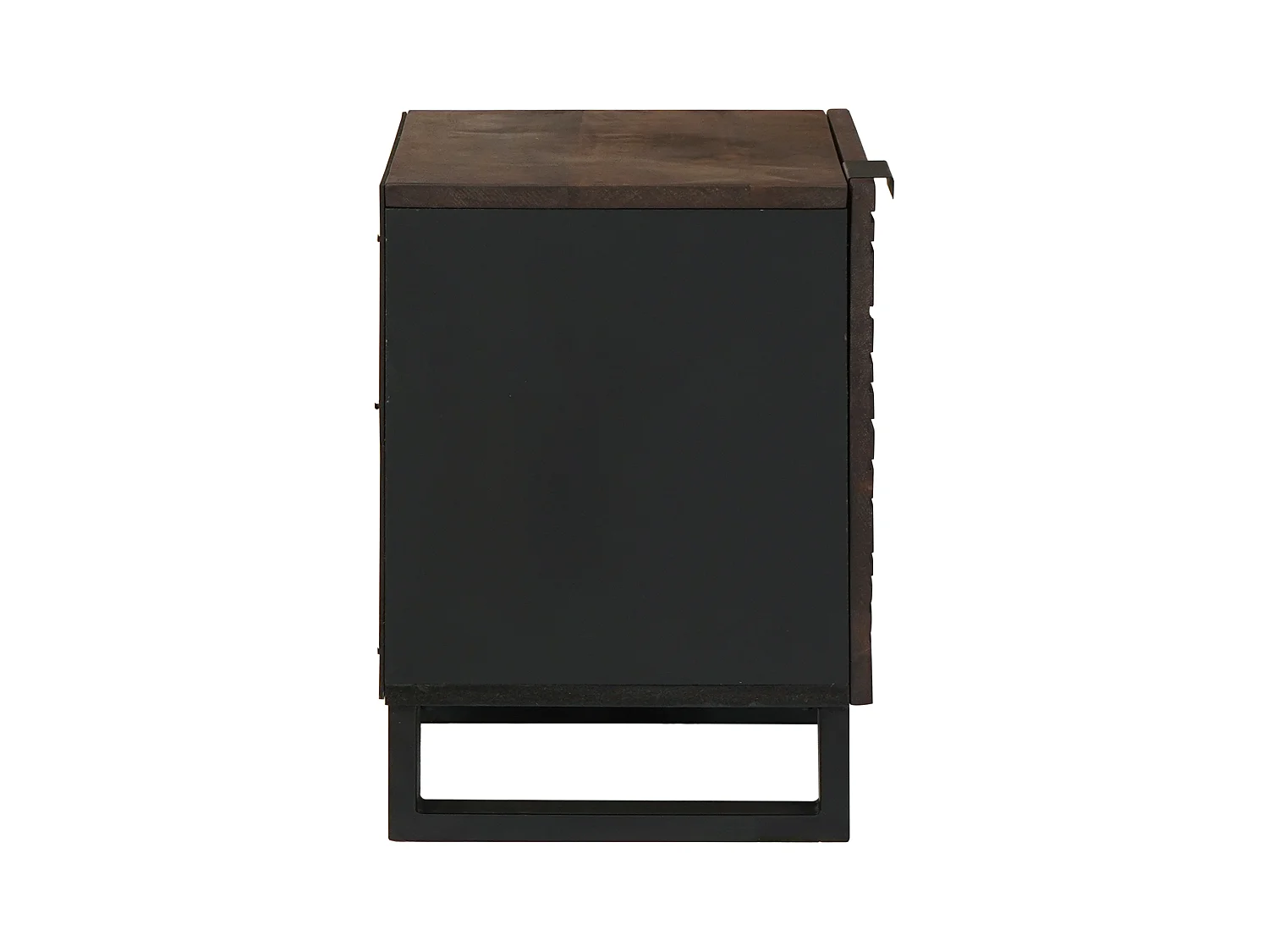 Armoires de chevet - 2 pièces en bois de mangue massif, dimensions : 40x33.5x46 cm.