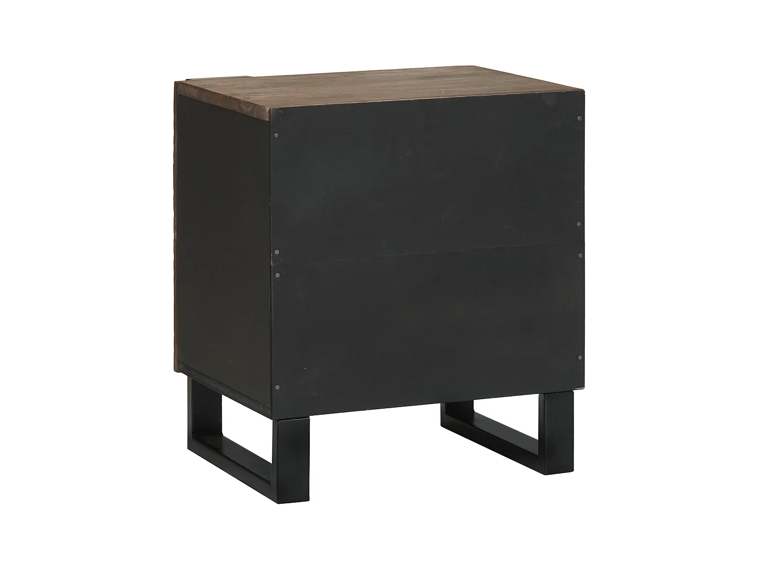 Armoires de chevet - 2 pièces en bois de mangue massif, dimensions : 40x33.5x46 cm.