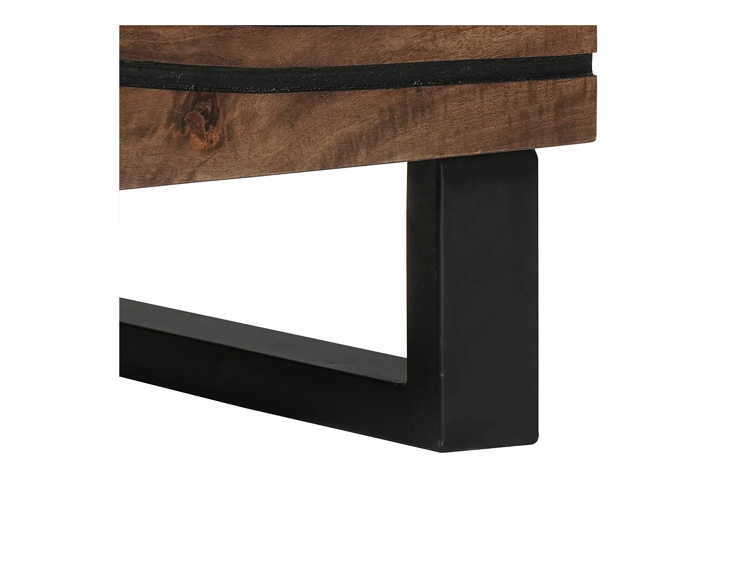 Armoires de chevet - 2 pièces en bois de mangue massif, dimensions : 40x33.5x46 cm.