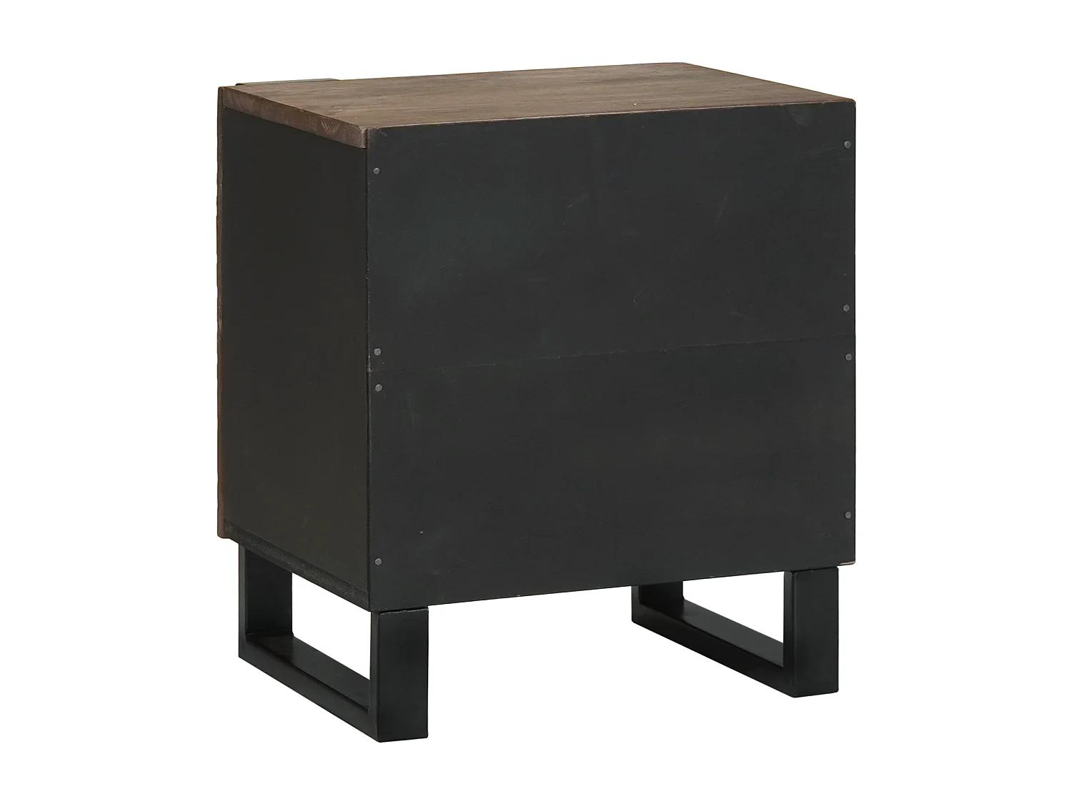 Armoires de chevet - 2 pièces en bois de mangue massif, dimensions : 40x33.5x46 cm.