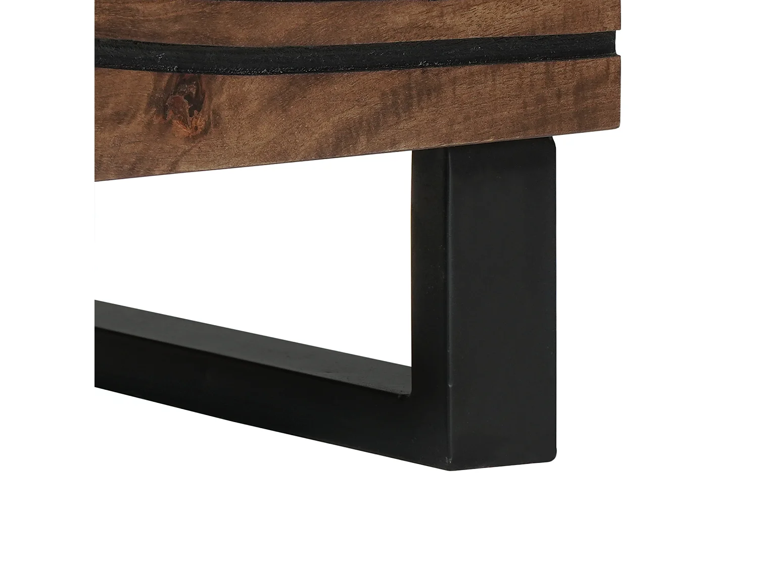 Armoires de chevet - 2 pièces en bois de mangue massif, dimensions : 40x33.5x46 cm.