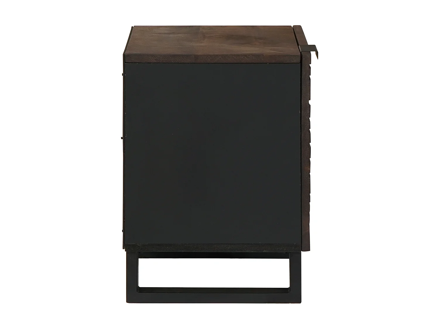 Armoires de chevet - 2 pièces en bois de mangue massif, dimensions : 40x33.5x46 cm.