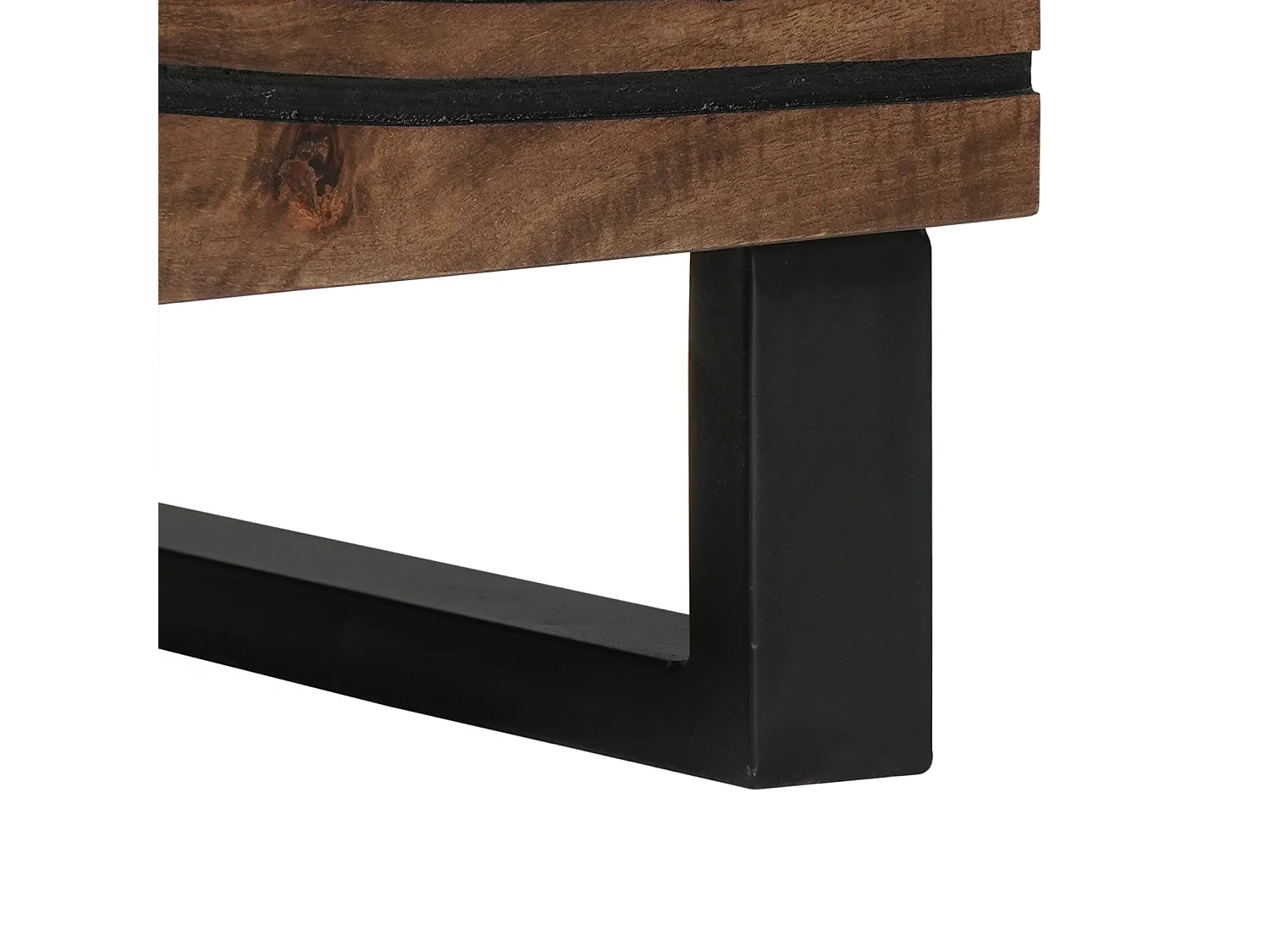 Armoires de chevet - 2 pièces en bois de mangue massif, dimensions : 40x33.5x46 cm.