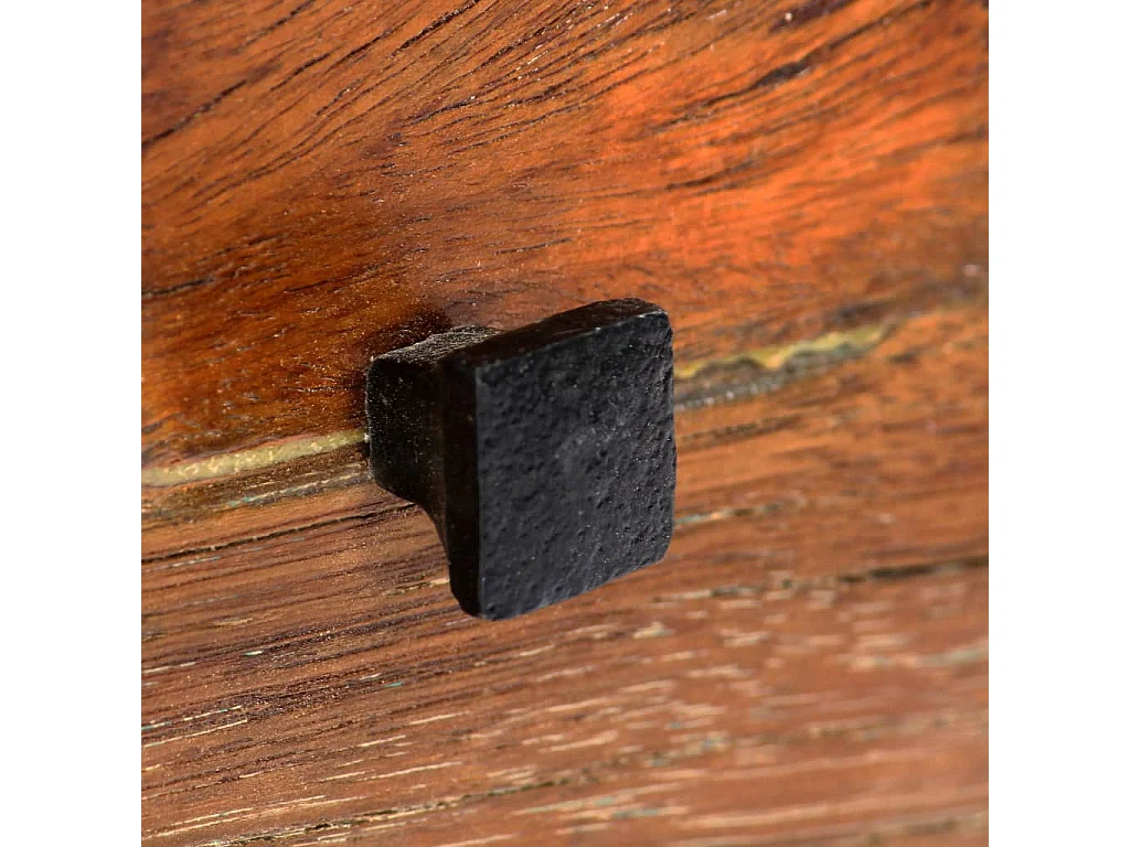 Comodino 40 x 30 x 50 cm Legno di recupero e acciaio